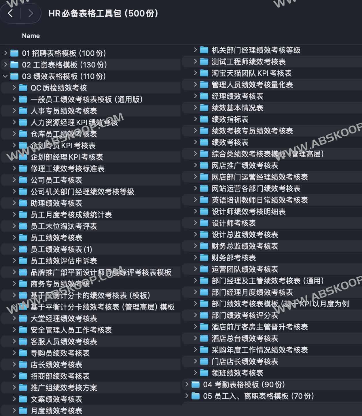 HR必备表格工具包(500份) 1 HR必备表格工具包(500份)