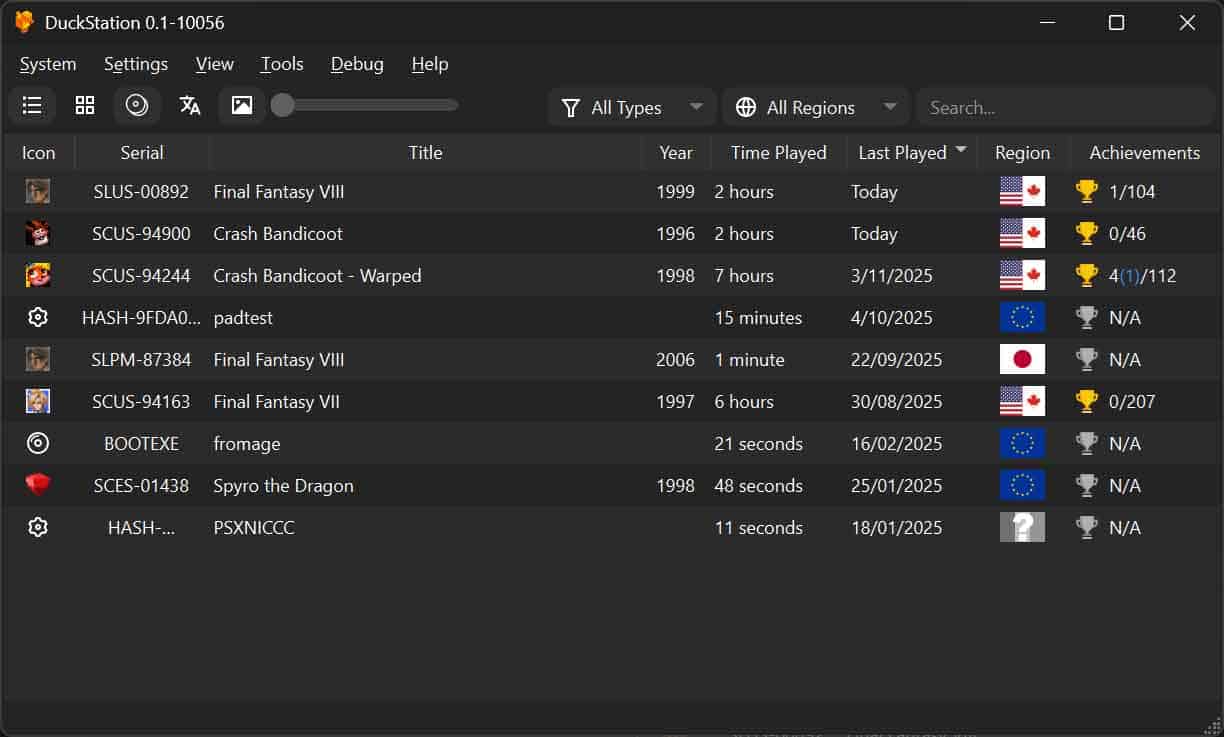 DuckStation：高性能、跨平台的 PlayStation 1（PS1 / PSX）模拟器