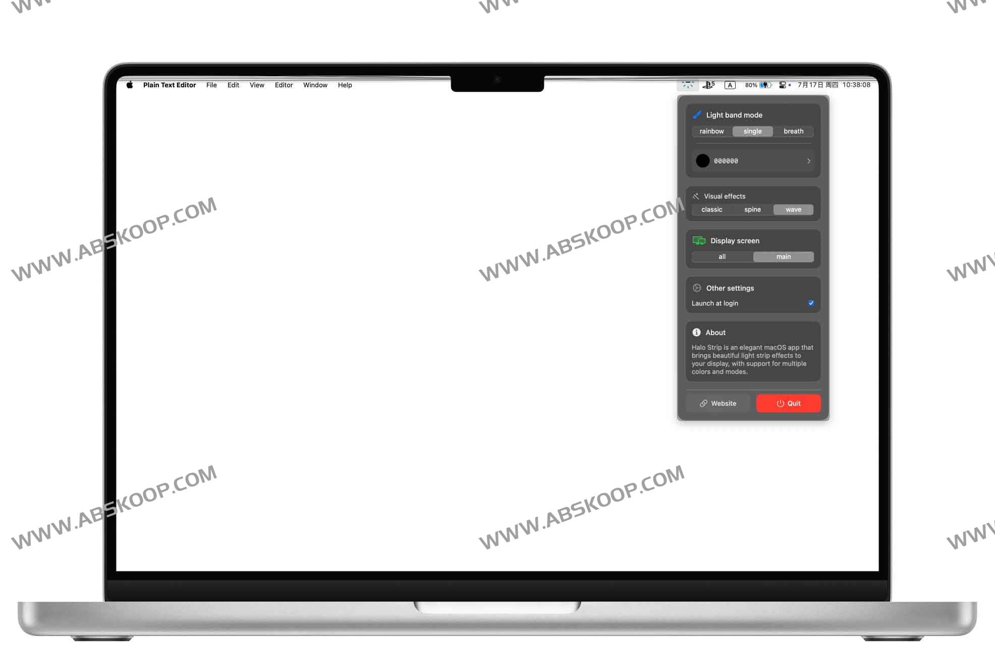 光晕带:让 Mac 菜单栏流光溢彩的轻量级美化神器 1 光晕带:让 Mac 菜单栏流光溢彩的轻量级美化神器