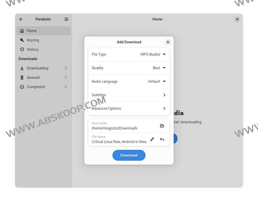 Parabolic:基于yt-dlp的多格式网络视频音频下载神器 支持1000+网站 4 Parabolic:基于yt-dlp的多格式网络视频音频下载神器