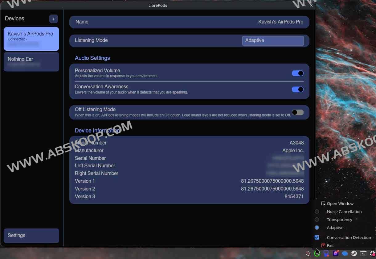 LibrePods:让 AirPods 完整适配 Android 的开源工具|解锁降噪、自适应通透、入耳检测与多设备连接 3 LibrePods:让 AirPods 完整适配 Android 的开源工具|解锁降噪、自适应通透、入耳检测与多设备连接