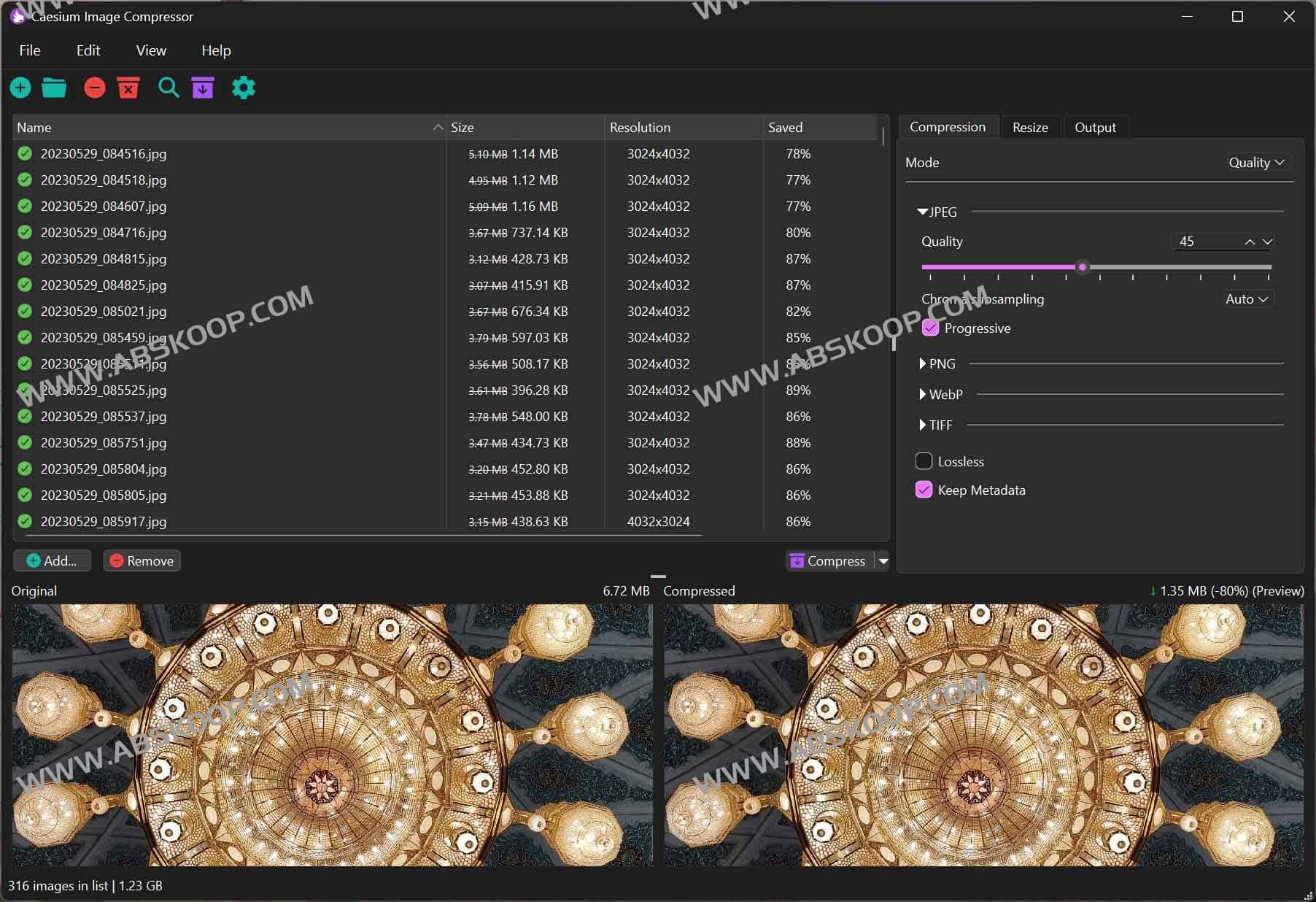 Caesium Image Compressor 图片压缩工具：一键压缩高达 90%，批量无损瘦身的开源神器