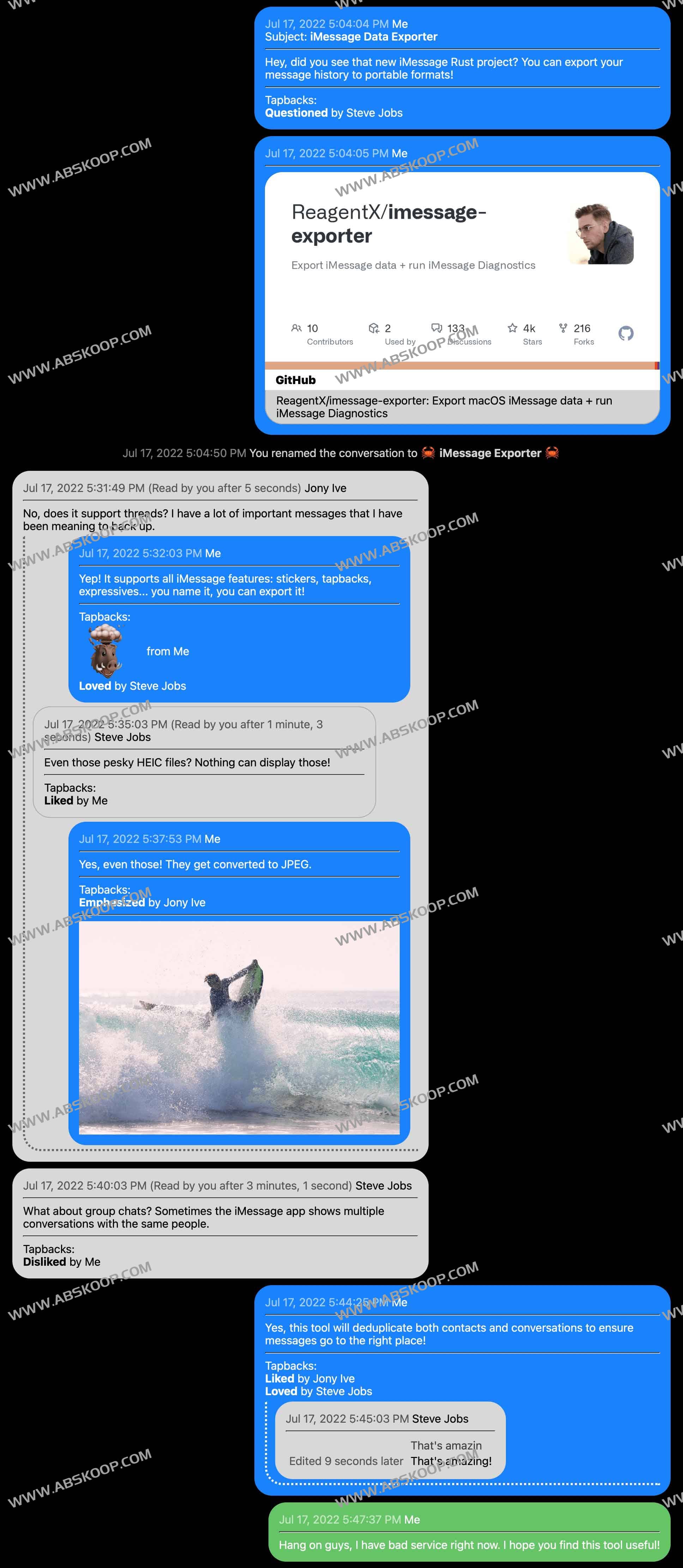 iMessage Exporter:开源跨平台的 iMessage 数据导出与诊断工具 1 iMessage Exporter:开源跨平台的 iMessage 数据导出与诊断工具
