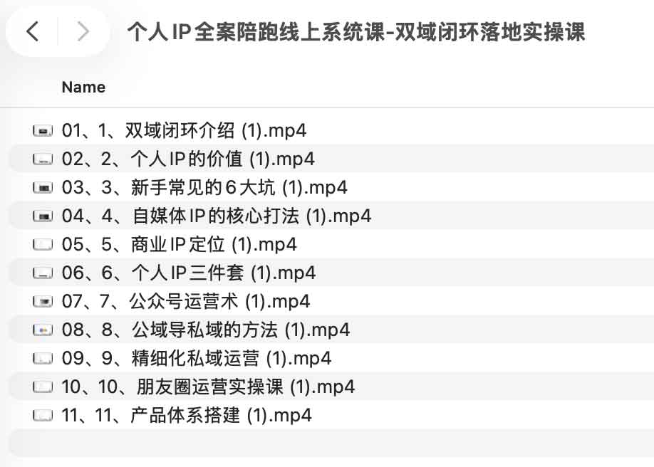 个人IP全案陪跑线上系统课-双域闭环落地实操课 1 个人IP全案陪跑线上系统课-双域闭环落地实操课