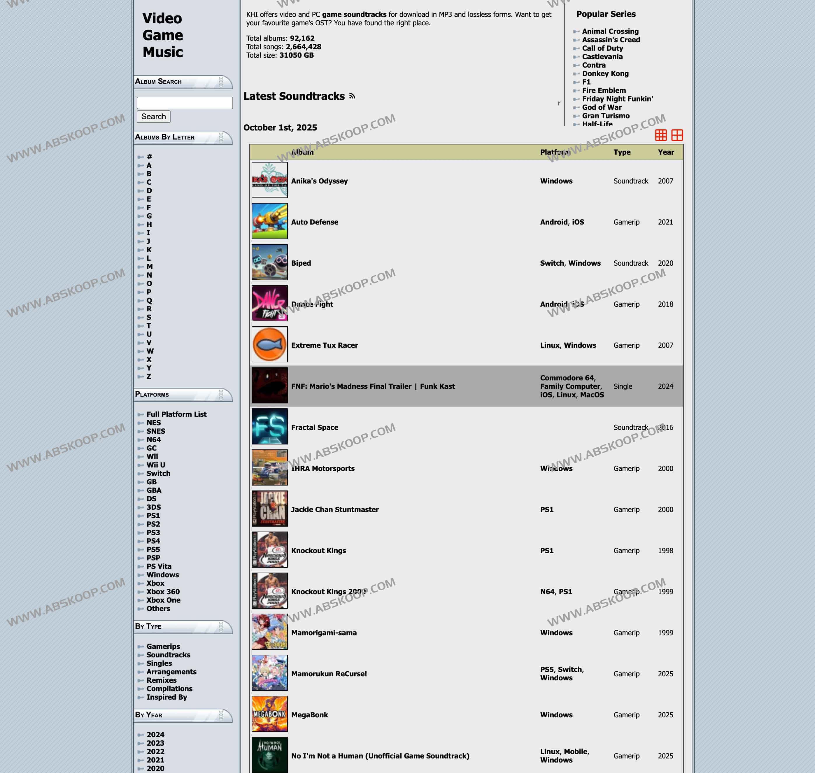 KHInsider:游戏原声免费下载站 超9万专辑与260万曲目资源合集 1 KHInsider:游戏原声免费下载站 超9万专辑与260万曲目资源合集