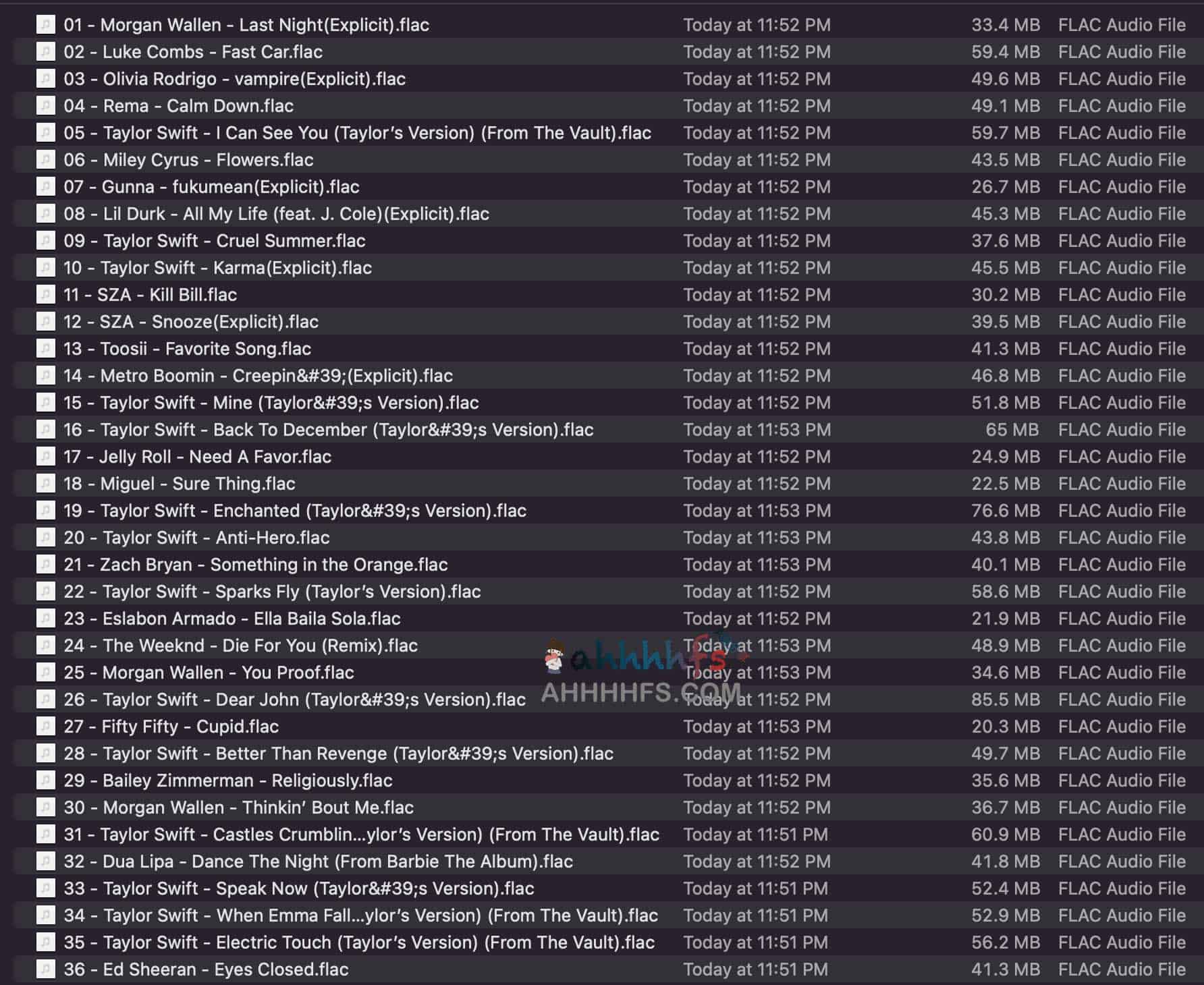 无损音乐FLAC 美国Billboard单曲榜TOP100