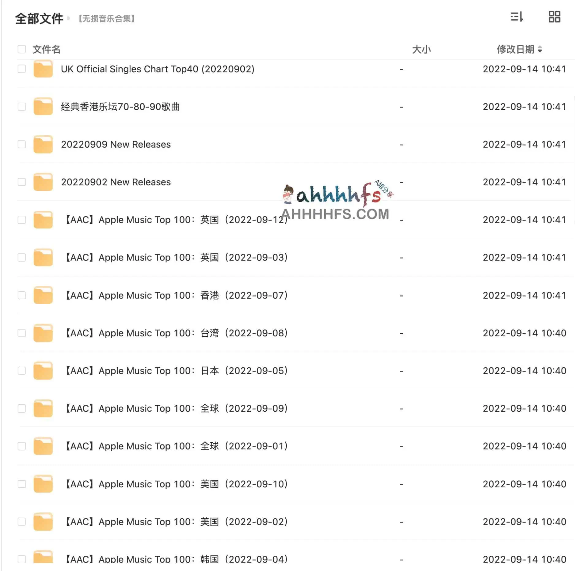 全球Apple Music Top 100 等各种无损音乐集合 flac