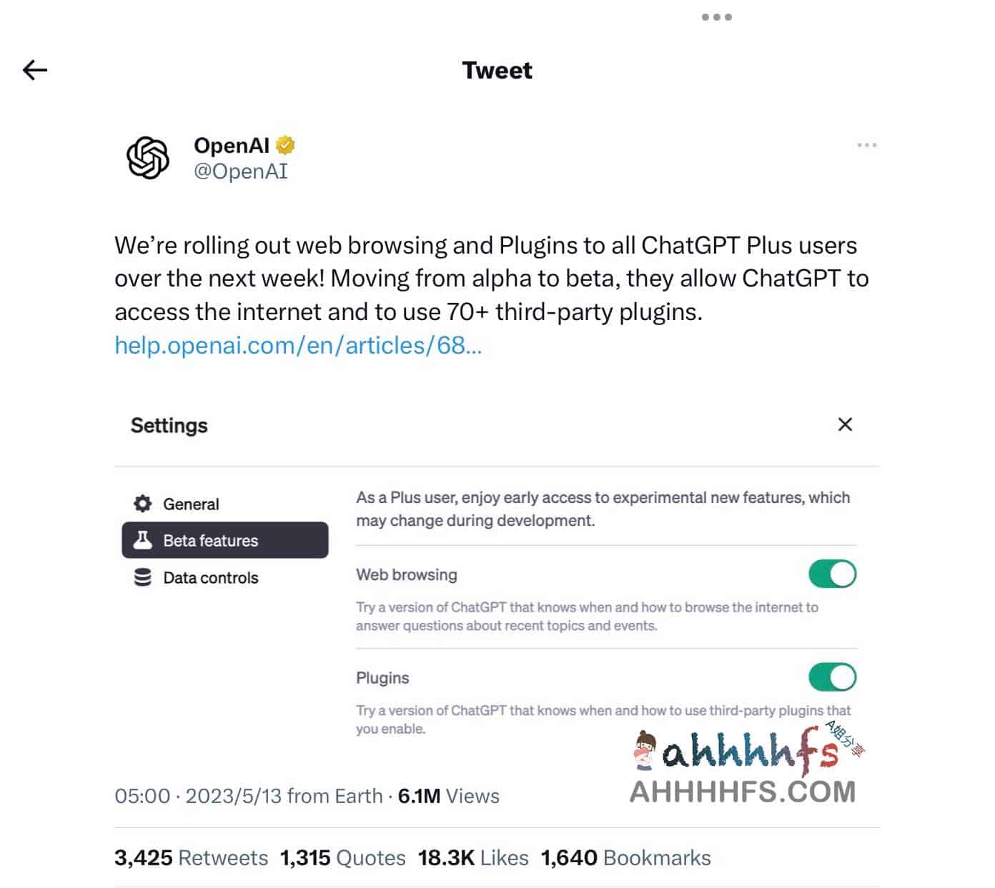 ChatGPT Plus打开联网/插件功能功能步骤 无需排队 1 ChatGPT Plus打开联网 插件功能功能步骤 无需排队