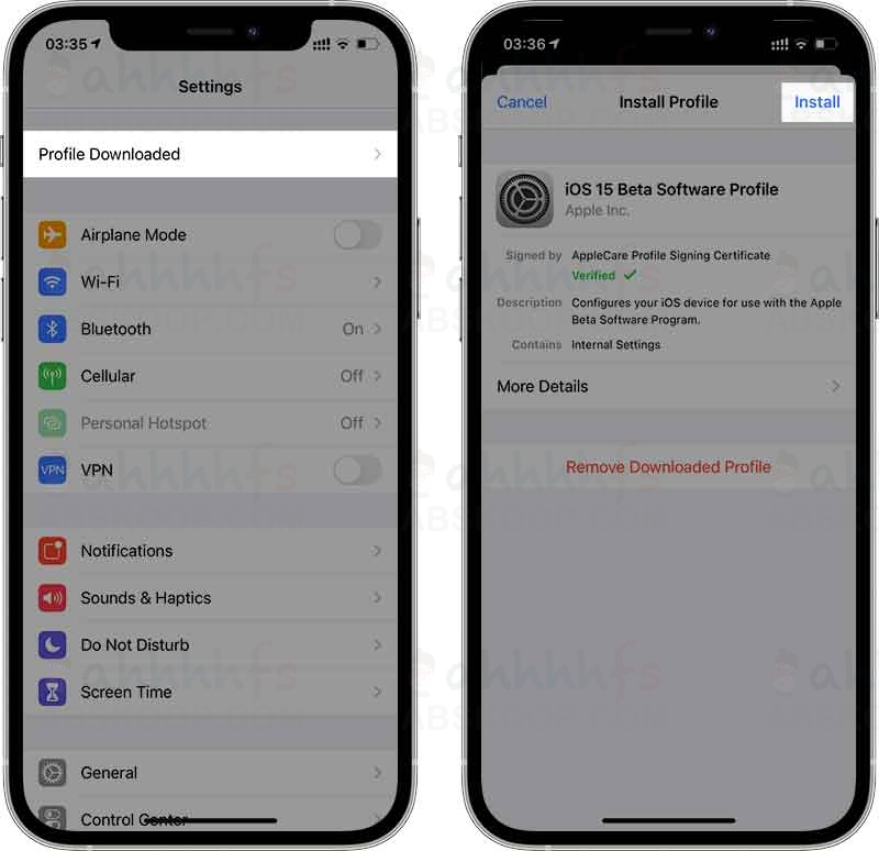 ios15安装配置文件