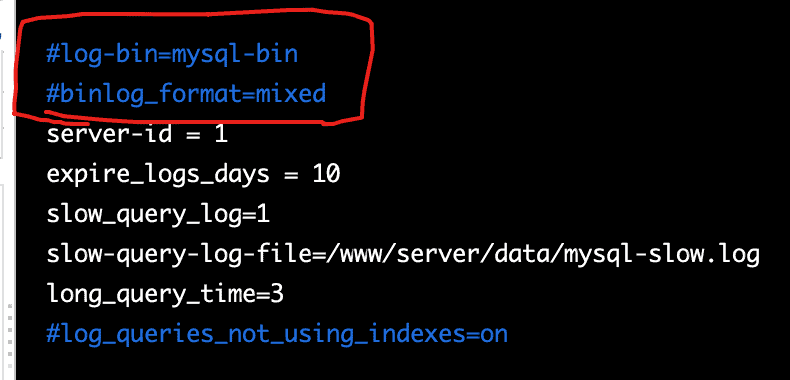 1630816664 1985aa87bb5a486 | MySQL 关闭二进制日志 log-bin｜教程