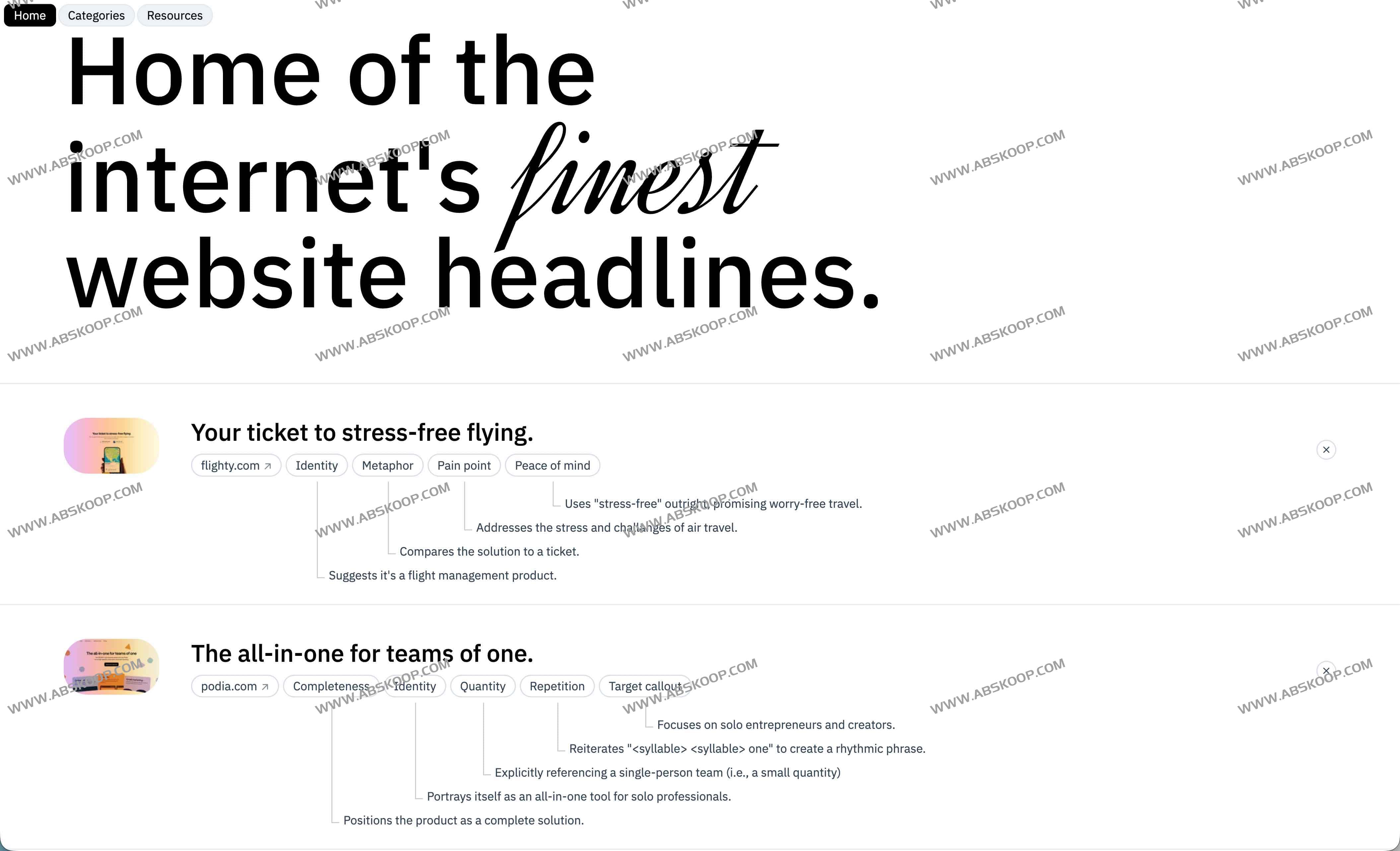 WebsiteHeadlines:网站标题灵感库 提升SaaS、B2B与DTC文案转化的实用工具 1 WebsiteHeadlines:网站标题灵感库 提升SaaS、B2B与DTC文案转化的实用工具