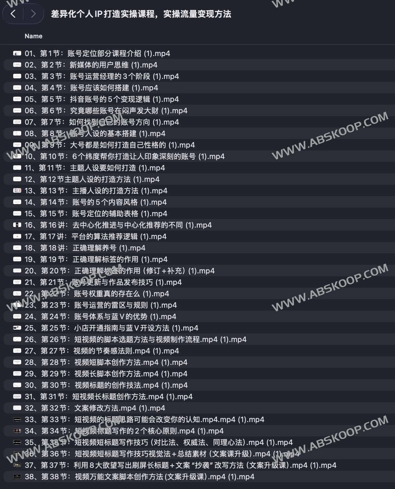 差异化个人IP打造实操课程，实操流量变现方法